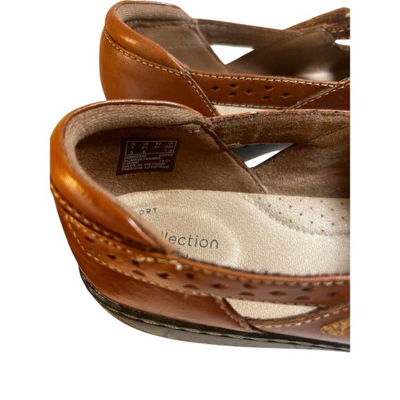 Clarks Ashland Spin Brown Leather Mary Jane Loafers Women’s Sz 9.5 M - Picture 4 of 8